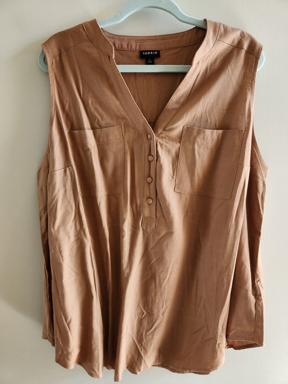 Torrid Harper Linen Blend Pullover Tank, Size 1x (14-16), Great Condition